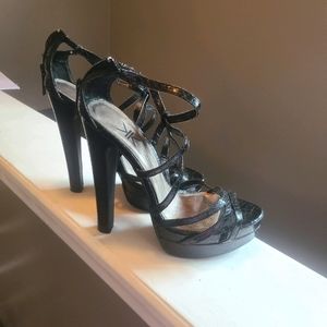 Kardashian Kollection Black Strappy Heels